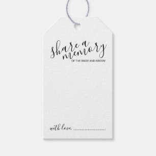 'Share a Memory' Modern Script Wedding Gift Tags