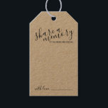 'Share a Memory' Modern Script Wedding Gift Tags<br><div class="desc">Add a personal touch to your wedding with a modern script wedding advice and wishes tag card.

This tag card features title 'share a memory' in black modern script font style and details in black modern sans serif font style on kraft paper.</div>