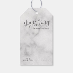 'Share a Memory' Modern Script Wedding Marble Gift Tags