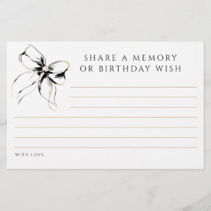 Share a Memory or Birthday Wish Black Bow Card