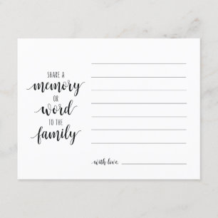 Share A Memory or Word To The Family Card