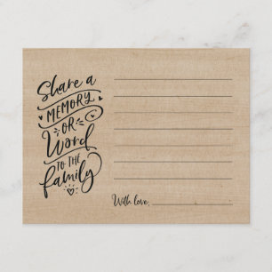 Share a memory or word to the family sympathy card