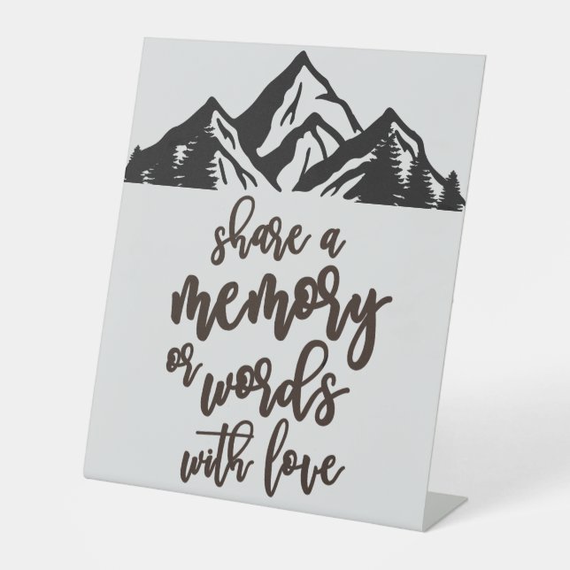 Share a Memory or Words with Love Wedding Pedestal Pedestal Sign (Front)