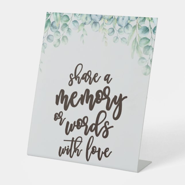 Share a Memory or Words with Love Wedding Pedestal Sign (Front)