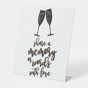 Share a Memory or Words with Love Wedding Pedestal Sign