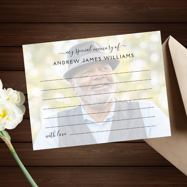 Share A Memory Photo Funeral Postcard (Share A Memory Photo Card)