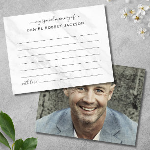 Share A Memory Photo Funeral White Marble Postcard