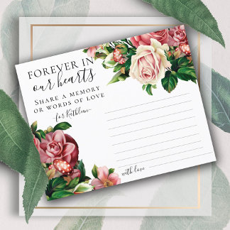 Share a Memory Simple Funeral Attendance Card