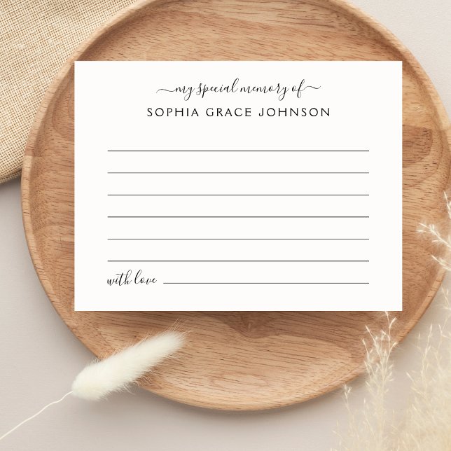 Share A Memory Simple Funeral Postcard (Share a Memory Card)