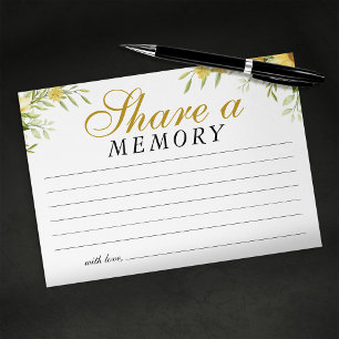 Share a Memory Sunflower Memorial Enclosure Card