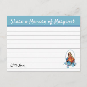 Share a Memory Virgin Mary Funeral Memorial------- Postcard
