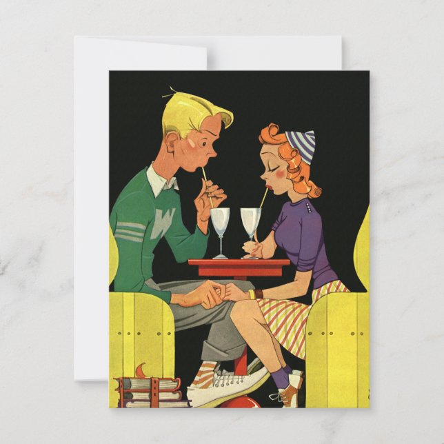 Share a Milk Shake -Vintage  Wedding Invitation (Front)