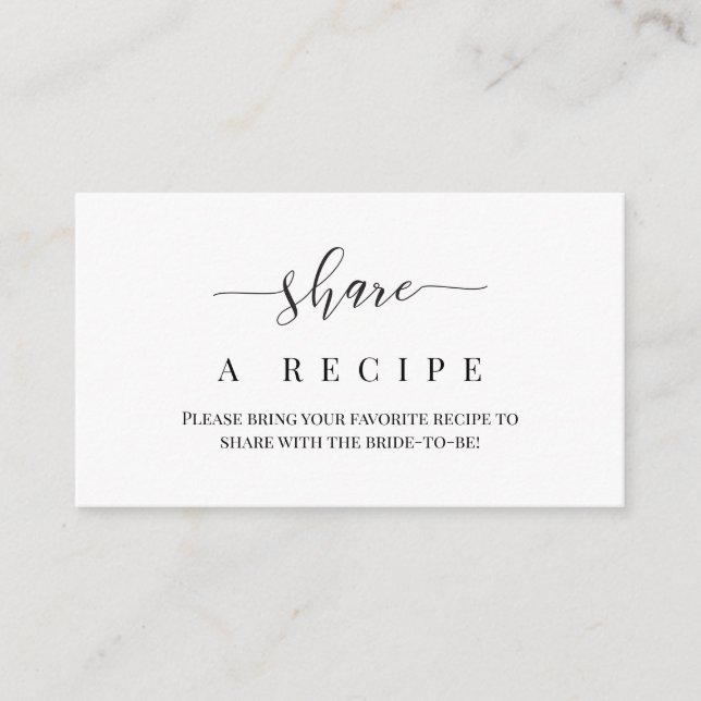 Share a Recipe Enclosure Card (Front)