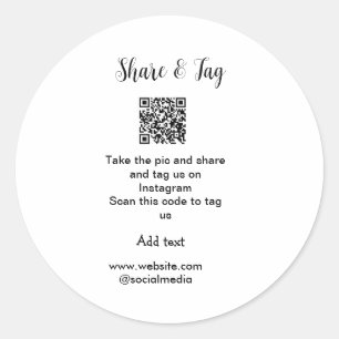Share and tag on Instagram scan QR add website 