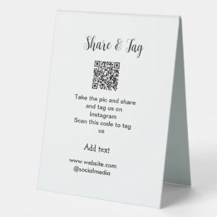 Share and tag on Instagram scan QR add website