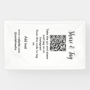 Share and tag on Instagram scan QR add website Banner