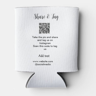 Share and tag on Instagram scan QR add website Can Cooler