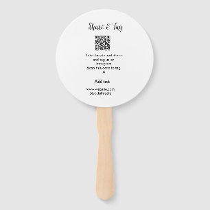 Share and tag on Instagram scan QR add website Hand Fan