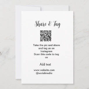 Share and tag on Instagram scan QR add website Invitation