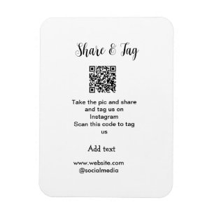 Share and tag on Instagram scan QR add website Magnet