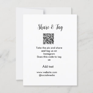 Share and tag on Instagram scan QR add website Postcard