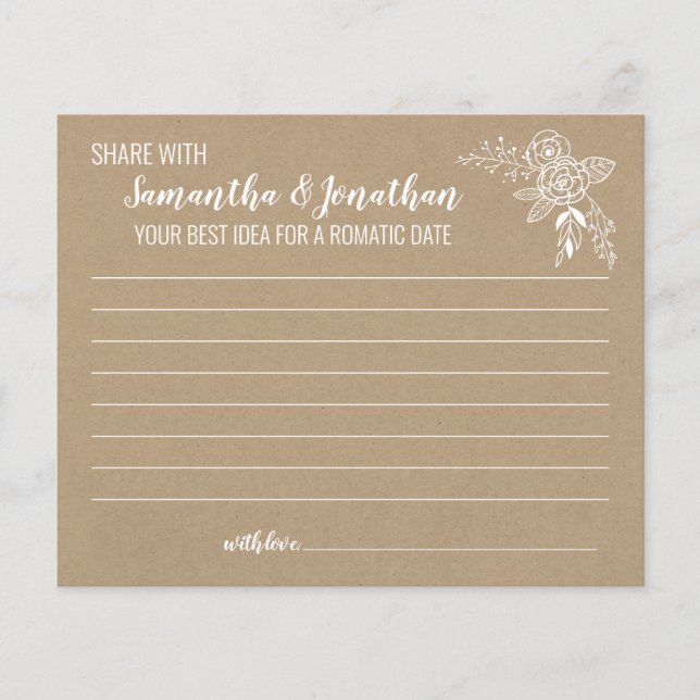 Share date idea bridal shower english spanish game (Front)