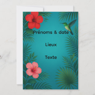 Share elegant tropical wedding - Hibiscus Invitation