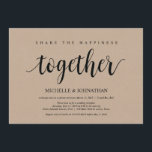 Share happiness Wedding Elopement Invitation card<br><div class="desc">Share the happiness together,  wedding elopement reception invitation card. This rustic kraft wedding elopement themed invitation card is perfect for your wedding reception and post-wedding celebration party. Add your details in matching black font / lettering.

#TeeshaDerrick</div>