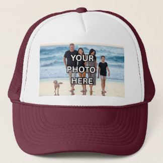 🍁SHARE Hat - Maroon Custom Family Photo Trucker H