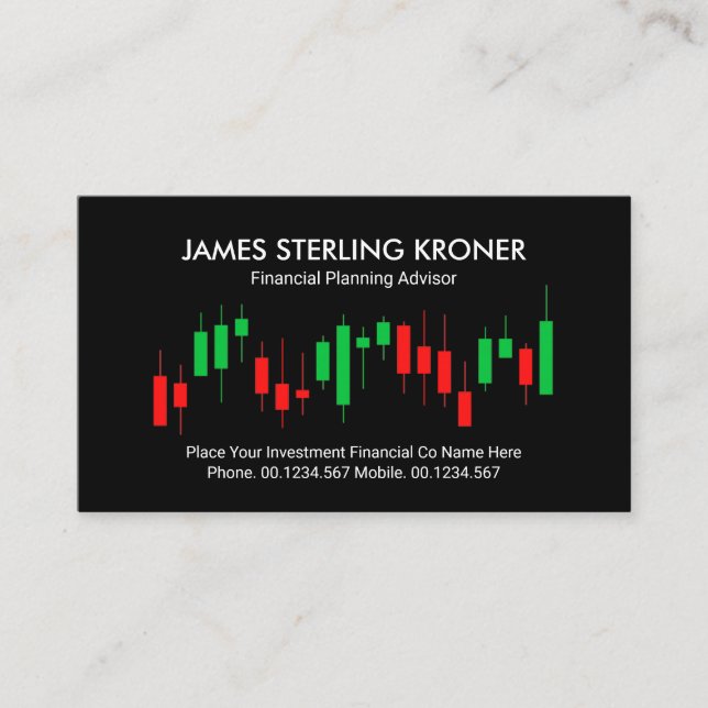 Share Market Stock Graph Financial Business Card (Front)