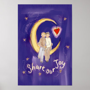 Share Our Joy Grooms on Moon Poster