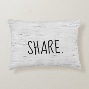 SHARE Text On Birch Tree  Accent Pillow