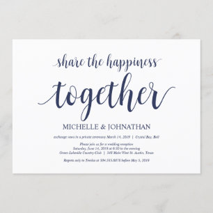 Share the happiness Wedding Elopement Invites