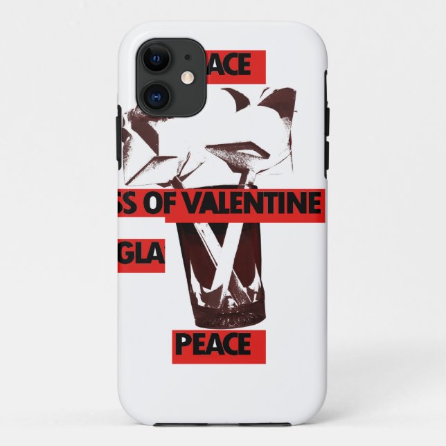 Share the Love: A Glass of Valentine Peace Art  Case-Mate iPhone Case (Back)