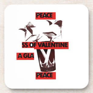 Share the Love: A Glass of Valentine Peace Art Coaster
