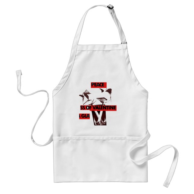 Share the Love: A Glass of Valentine Peace Art  Standard Apron (Front)