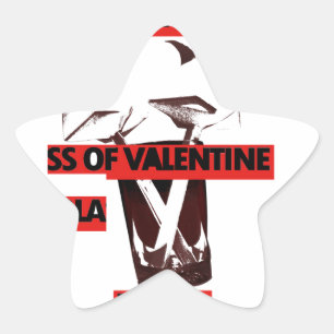 Share the Love: A Glass of Valentine Peace Art Star Sticker