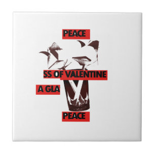 Share the Love: A Glass of Valentine Peace Art  Tile
