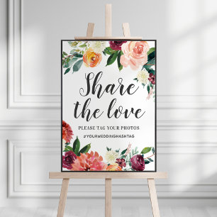 Share the Love   Burgundy Rustic Romance Poster
