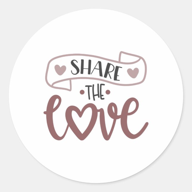 Share the Love Classic Round Sticker (Front)