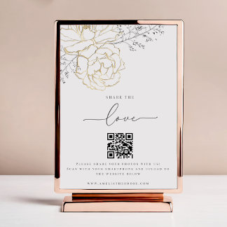 Share the Love Elegant Wedding Photo Share QR Code