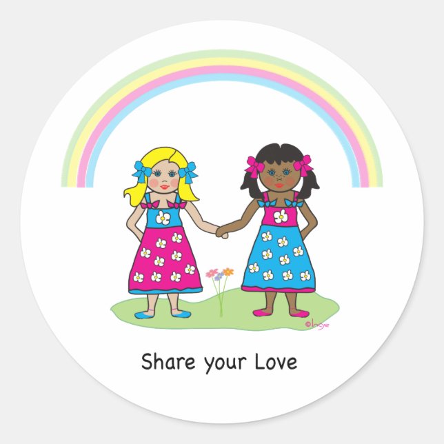 Share the Love - Equality for All Classic Round Sticker (Front)