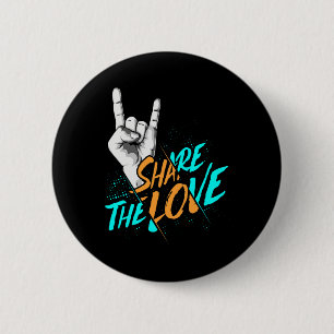 Share The Love Men Women Kids Boys Girls ASL Gift  6 Cm Round Badge