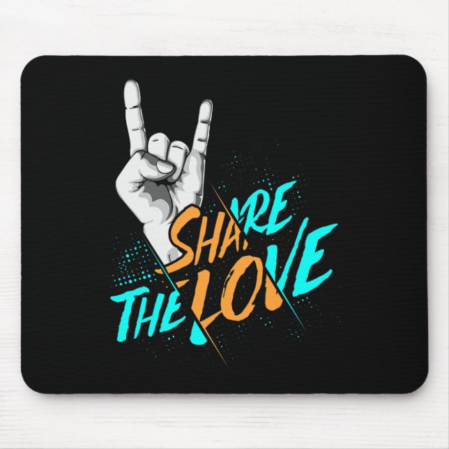 Share The Love Men Women Kids Boys Girls ASL Gift  Mouse Mat (Front)
