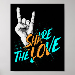 Share The Love Men Women Kids Boys Girls Asl Gift Poster