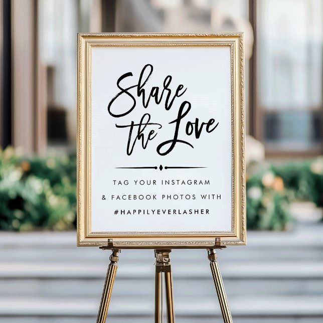 Share the Love | Modern Wedding Hashtag Poster (Creator Uploaded)