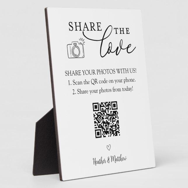 Share the Love Photo Album QR Code  Plaque (Side)