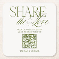 Share the Love QR Code Olive Green Wedding