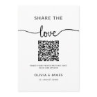 Share The Love QR Code Sign, Wedding Photo Sign