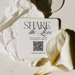 Share the Love QR Code Wedding Coaster
